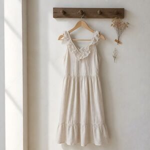 Vineyard Vines for Target Dress Womens Small White Excellent Seersucker Ruffle